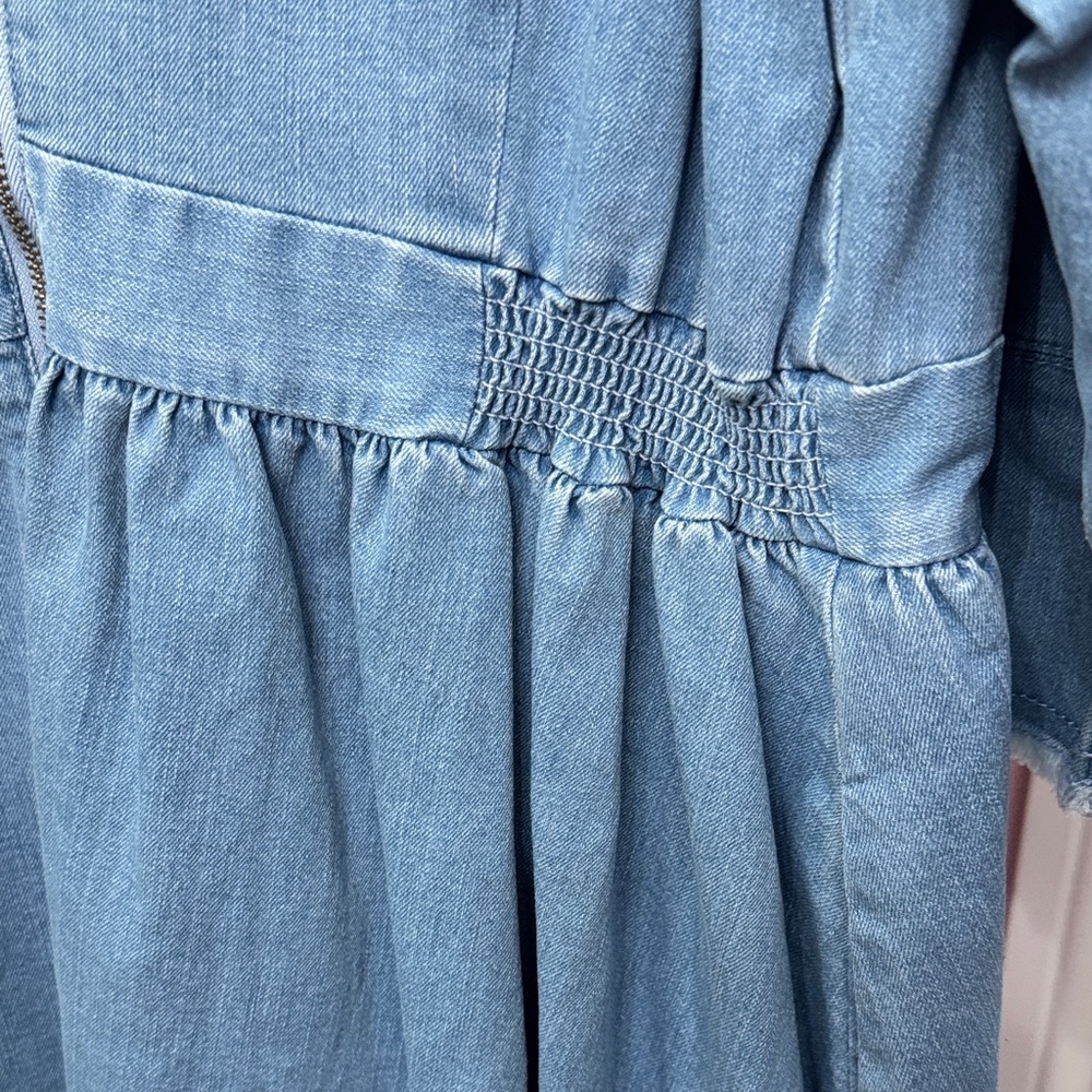 Eloquii Blue and Cream Casual Denim Dress - Picture 7 of 8